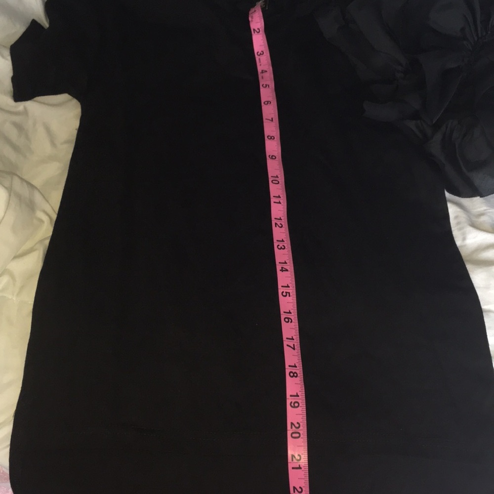 Black Top with Ruffle - Picture 2 of 4